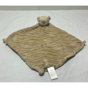 Angel Dear Tiger Lovey Security Blanket knotted corners Tan brown